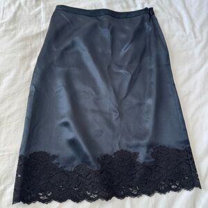 Banana Republic Black Silk Skirt with Lace Detail Size 0